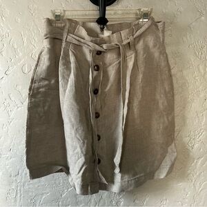 H&M 100% Linen A-Line Skirt